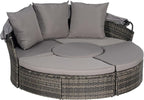 Merax 5 Pieces Outdoor Patio Round Daybed Furniture, All-Weather Wicker - Image 6