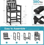 Ciokea Heavy Duty Bar Height Chair, 380lbs Outdoor Adirondack Tall Bar Chair - Image 2