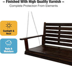 Wooden Porch Swing, Ergonomic Seat, Bench Swing - Image 5