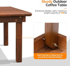VINGLI Outdoor Folding Coffee Table, Natural Poplar Wood Patio Coffee Table - Image 5