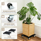 2 Pack Plant Stand with Wheels, Plant Caddies with 360° Lockable Smooth Sliding - Image 3