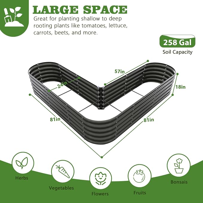 A ANLEOLIFE 33-Pack Deep Root Galvanized Raised Garden Beds Outdoor - Image 6