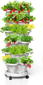 Strawberry Vertical Planters, 6 Tiered Stacking Tower Garden, Stackable Herb by Tectsia