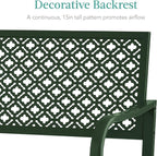 Best Choice Products Outdoor Bench 2-Person Metal Steel Benches Furniture - Image 5