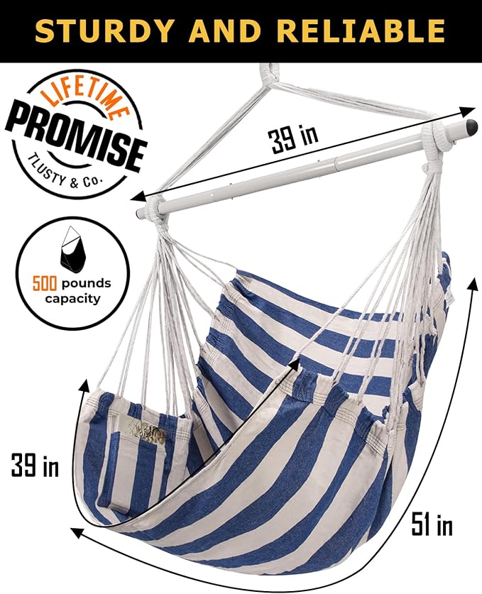 ADVOKAIR Hammock Chair Swing, Heavy-Duty Hanging Rope Swing Seat Supports 500 - Image 5