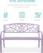 Best Choice Products Outdoor Bench Steel Garden Patio Porch Furniture - Image 3