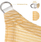 Eden's Decor Straight Flat-Edged Sun Shade Sail Rectangular 15' x 19' Beige - Image 2