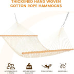 Lazy Daze Hammocks Double Rope Hammock, 2 Person Traditional Outdoor Hand Woven - Image 2
