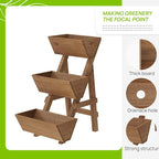 3-Tiers Wooden Raised Garden Bed Tiered Planter Box Flower Pots Vertical Garden - Image 5