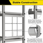 GIOTORENT 6-Wire Standing Storage Shelf, Metal Shelving Unit Pantry Rack - Image 7