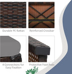 Tangkula 2 Pieces Patio Rattan Ottomans, All Weather Outdoor Footstool Footrest - Image 8