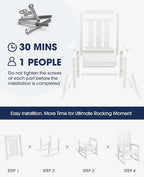 KINGYES Oversized Outdoor Rocking Chair Set of 8, All-Weather Patio Rocking - Image 6
