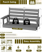 GREENVINES Porch Swing | 51’’ | HDPE Plastic | - Image 2
