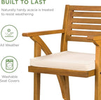 Best Choice Products Set of 2 Outdoor Acacia Wood Bar Stools Bar Chairs - Image 6
