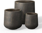 Kante 15.3"+11.6"+8.2" Dia Round Concrete Planter, Large Outdoor Indoor Planter by Kante
