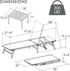 Kozyard 3-Pieces Patio Lounge Set, 2 Foldable Adjustable Lounge Chairs and Side - Image 2