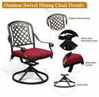 Cast Aluminum Outdoor Patio Dining Set, All Weather Outdoor Furniture Dining Set - Image 4