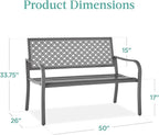 Best Choice Products Outdoor Bench 2-Person Metal Steel Benches Furniture - Image 2