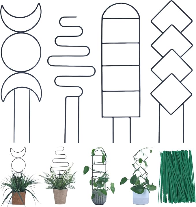 Indoor Plant Trellis for Climbing Plants, 16inch Small Garden Metal Trellis for by WellSign