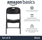 Amazon Basics Sturdy Foldable Plastic Chair, 350-Pound Capacity - Image 4