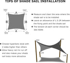 KANAGAWA Sun Shade Sail 16'x16' Dark Gray Rectangle UV Block Canopy Cover - Image 5