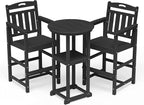 Outdoor Bistro Bar Set, Patio High Top Table and Bar Height Tall Adirondack - Image 9