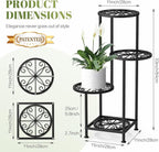 4 Tier Plant Stand Outdoor Indoor, Metal Flower Shelf Display Holder - Image 2