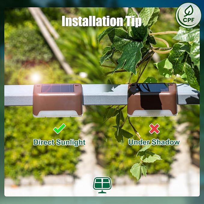 SOLPEX Solar Deck Lights Outdoor 16 Pack, Solar Step Lights Waterproof Led - Image 7