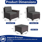 Outdoor Patio Furniture Set, 12 Pieces Outdoor Sectional Furniture High - Image 2
