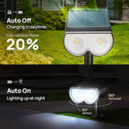 Consciot Solar Spot Lights Outdoor, 16 LEDs IP67 Waterproof Auto On/Off - Image 3