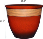 Classic Home and Garden Premiere Collection Planter, Abigail 15", Lava Red - Image 4