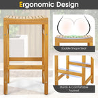 Tangkula 5 Piece Outdoor Acacia Wood Bar Table Set, Space-Saving Patio Dining - Image 7