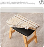 Foot Stool, Bamboo Small Sofa Foot Rest Under Desk, Extra Seating - Image 5