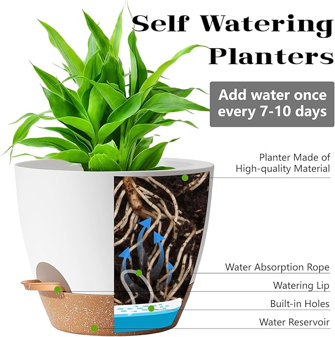 5-Pack Plant Pots with Drainage - Image 3