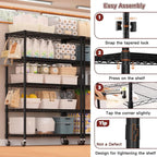Xcity Storage Shelves, 5 Tier Heavy Duty Metal Shelving Unit - Image 3
