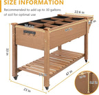 Raised Garden Bed with Lockable Wheels Mobile Elevated Wood Planter, Storage - Image 2