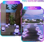 2-Pack Garden Solar Lights Outdoor, Colored Cracked Glass Ball Light Waterproof - Image 3
