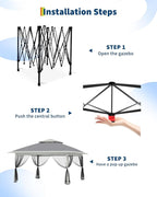 Canopy Tent 12x12 ft, Pop Up Gazebo One-Push Setup - Image 3