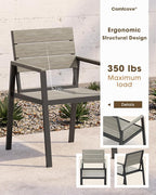 Outdoor Patio Dining Chairs Set of 2, Aluminum & HDPS All-Weather Dining Chiars - Image 2