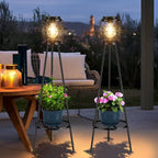 Solar Lights with Plant Stand, Outdoor Floor Lamp, Waterproof Solar LED Edison - Image 6