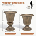 Athena Collection 20''H Garden Plastic Urn Vintage Tall Planter Urn Patio Large - Image 3