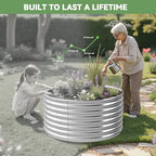 4 Pack 3x3FT Round Raised Beds for Gardening, Corrugated Galvanized Steel - Image 8
