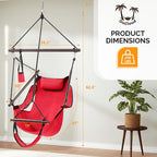 ONCLOUD Hammock Chair Hanging Swing Seat Air Deluxe Rope Through Beech Wood Bars - Image 5