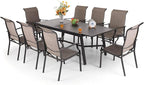 PHI VILLA 9 PCS Patio Dining Set, Outdoor Table and Chair Set by PHIVILLAThepioneerofcomfortablehouseholdsupplies