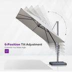 PURPLE LEAF Patio Umbrella 10' X 10' Rectangle Cantilever Umbrella Large - Image 8