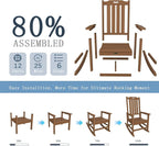 Oversized Rocking Chair Set of 4, Outdoor Rocking Chair - Image 9