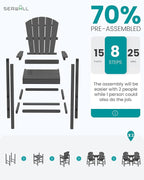 SERWALL Tall Adirondack Chairs Set of 2 - Image 7