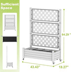 Raised Garden Bed with Trellis, 21 Gallon Self Watering Planter Box with - Image 2