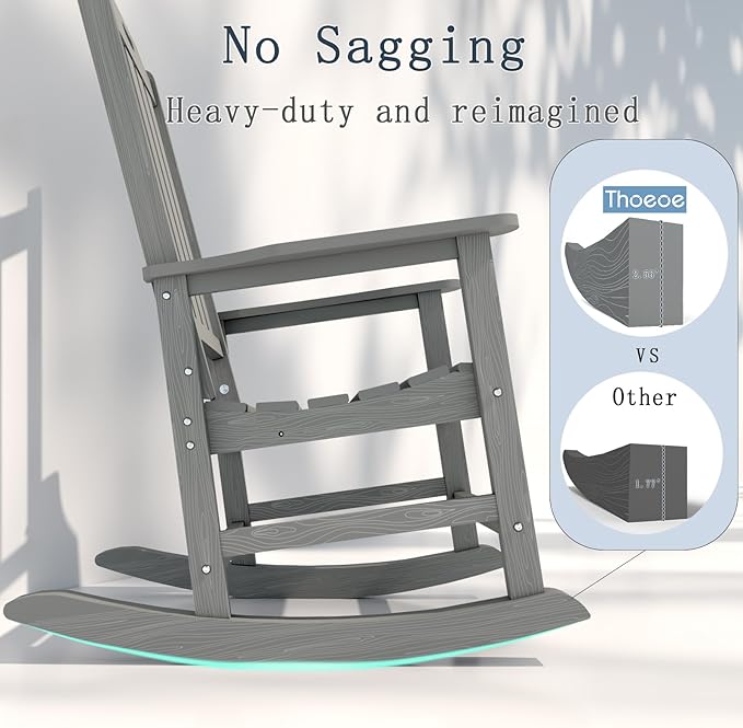 Oversized Rocking Chair Set of 4, Outdoor Rocking Chair - Image 5