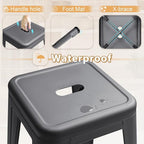 Furmax 30 Inch Metal Bar Stools Set of 4, Counter Height Backless Stools - Image 4